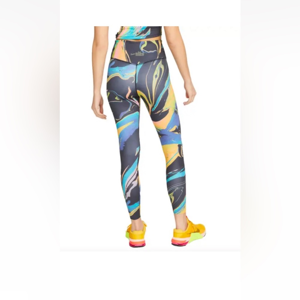 Nike One Luxe Aurora Women Mid-Rise 7/8 Marbled Leggings Size S